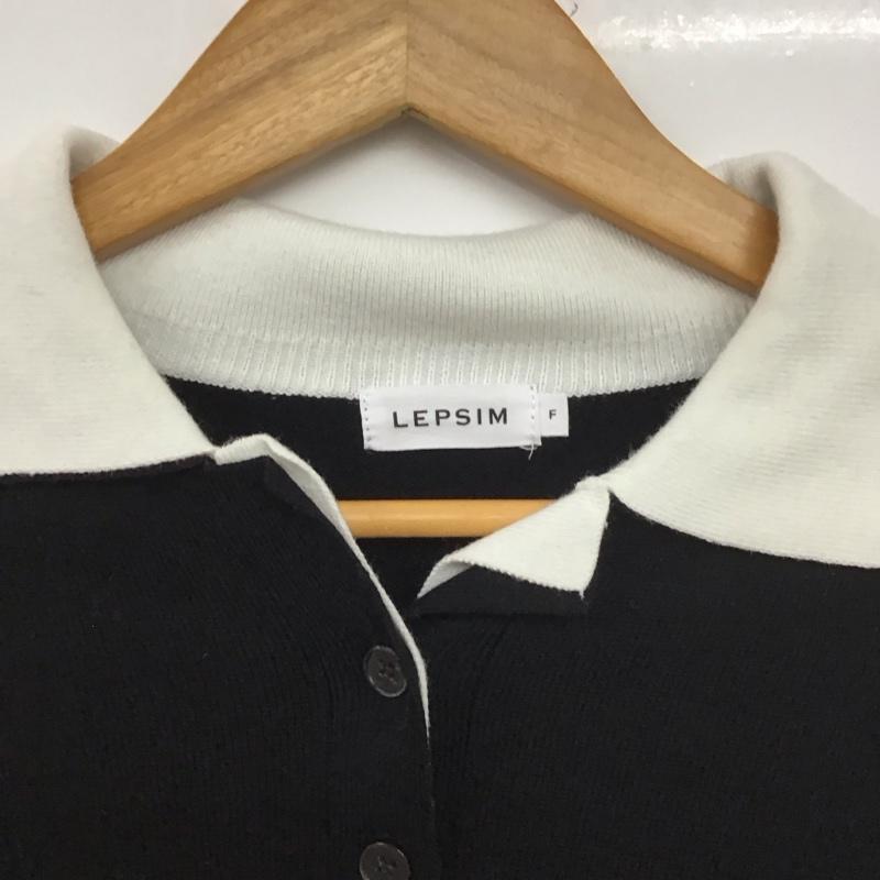 レプシィム LEPSIM ニット、セーター 長袖 FREE 無地 白 / ホワイト / X 黒 / ブラック /  レディース USED 古着 中古 10149010