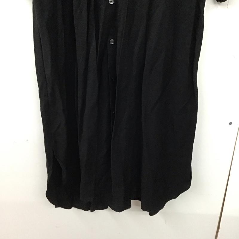 アーバンリサーチロッソ URBAN RESEARCH ROSSO ワンピース ロングスカート 長袖ロングワンピース ノーカラーシャツワンピース フロントボタン FREE 無地 黒 / ブラック /  レディース USED 古着 中古 10149026