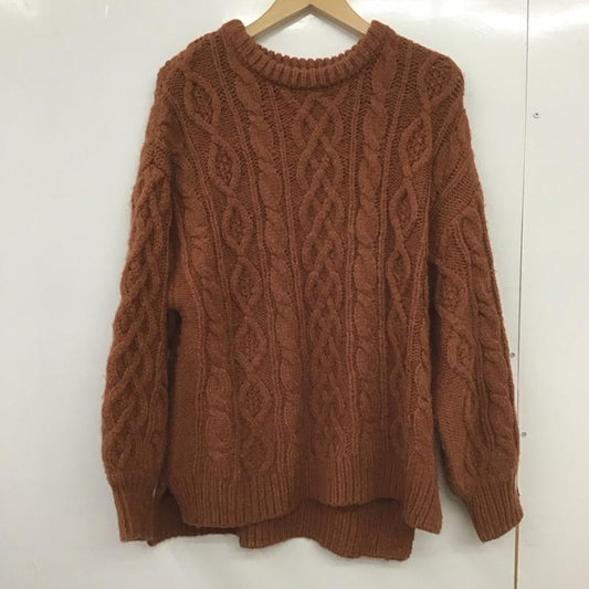 フリークスストア FREAK S STORE ニット、セーター 長袖 F20-LTK-44 アクリル ニット セーター FREE 無地 茶 / ブラウン /  レディース USED 古着 中古 10149035