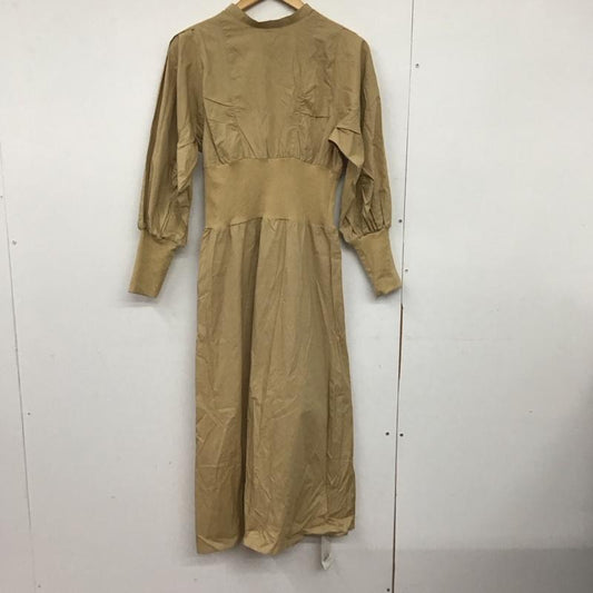 バブ Bab ワンピース ロングスカート 長袖ロングワンピース フレアスカート ウエスト切り替え M 無地 ベージュ / ベージュ /  レディース USED 古着 中古 10149039