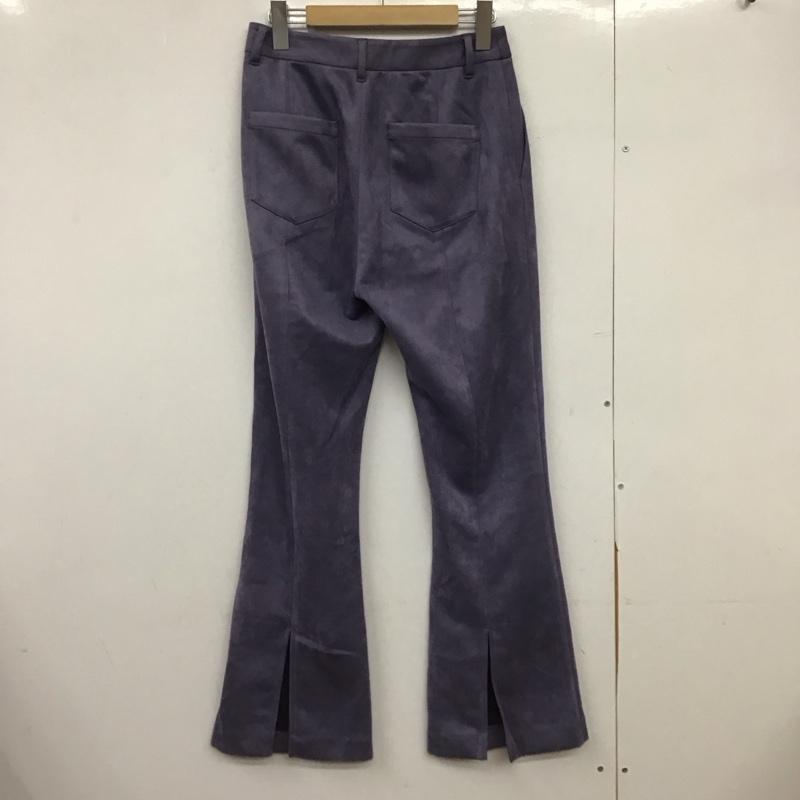 ジーナシス JEANASIS パンツ スラックス JS050623TS フレアパンツ ヴィーガンヌバックバックスリット M 無地 紫 / パープル /  レディース USED 古着 中古 10149042