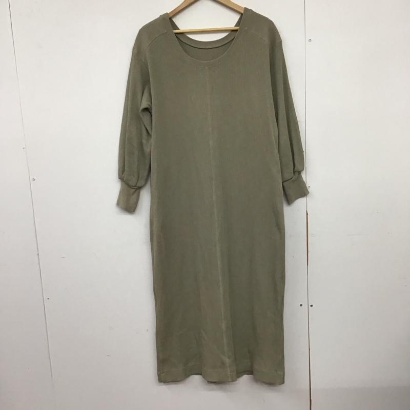 ベイフロー BAYFLOW ワンピース ロングスカート 長袖ロングワンピース ワッフル 3 無地 カーキ / カーキ /  レディース USED 古着 中古 10149046