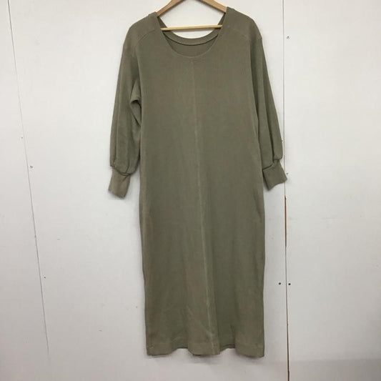 ベイフロー BAYFLOW ワンピース ロングスカート 長袖ロングワンピース ワッフル 3 無地 カーキ / カーキ /  レディース USED 古着 中古 10149046