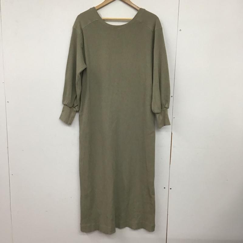 ベイフロー BAYFLOW ワンピース ロングスカート 長袖ロングワンピース ワッフル 3 無地 カーキ / カーキ /  レディース USED 古着 中古 10149046