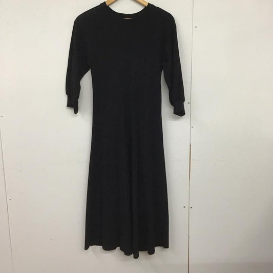 ユナイテッドアローズグリーンレーベルリラクシング UNITED ARROWS green label relaxing ワンピース ロングスカート 3626-199-2990 7分袖ワンピース ワッフル 無地 黒 / ブラック /  レディース USED 古着 中古 10149052