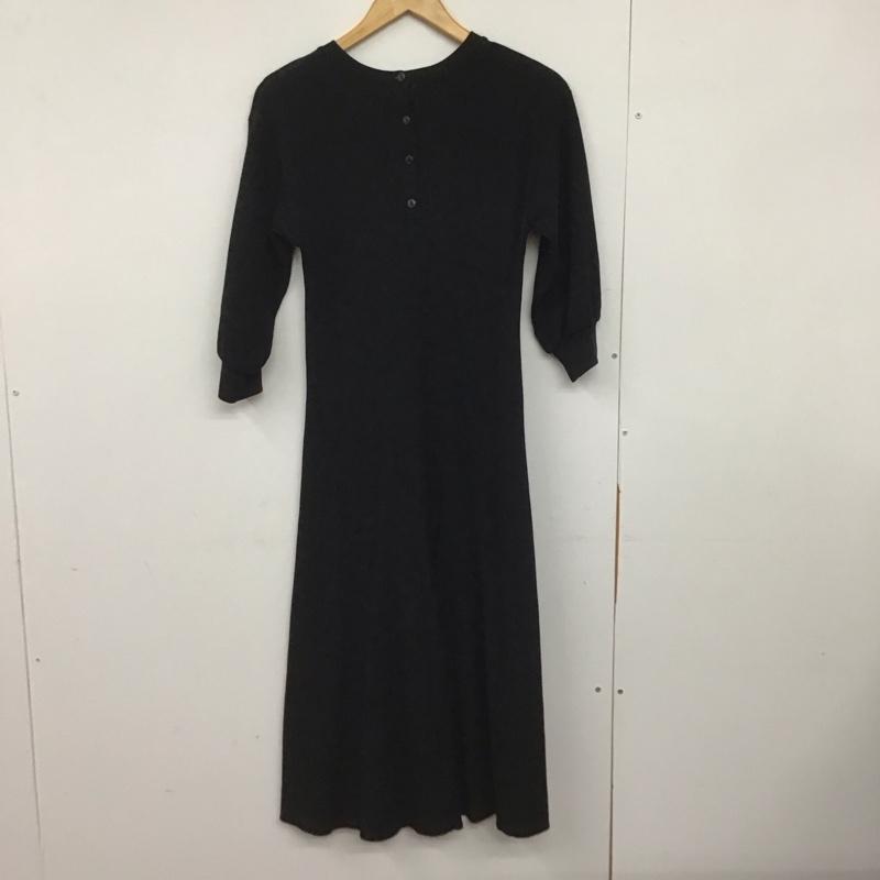 ユナイテッドアローズグリーンレーベルリラクシング UNITED ARROWS green label relaxing ワンピース ロングスカート 3626-199-2990 7分袖ワンピース ワッフル 無地 黒 / ブラック /  レディース USED 古着 中古 10149052
