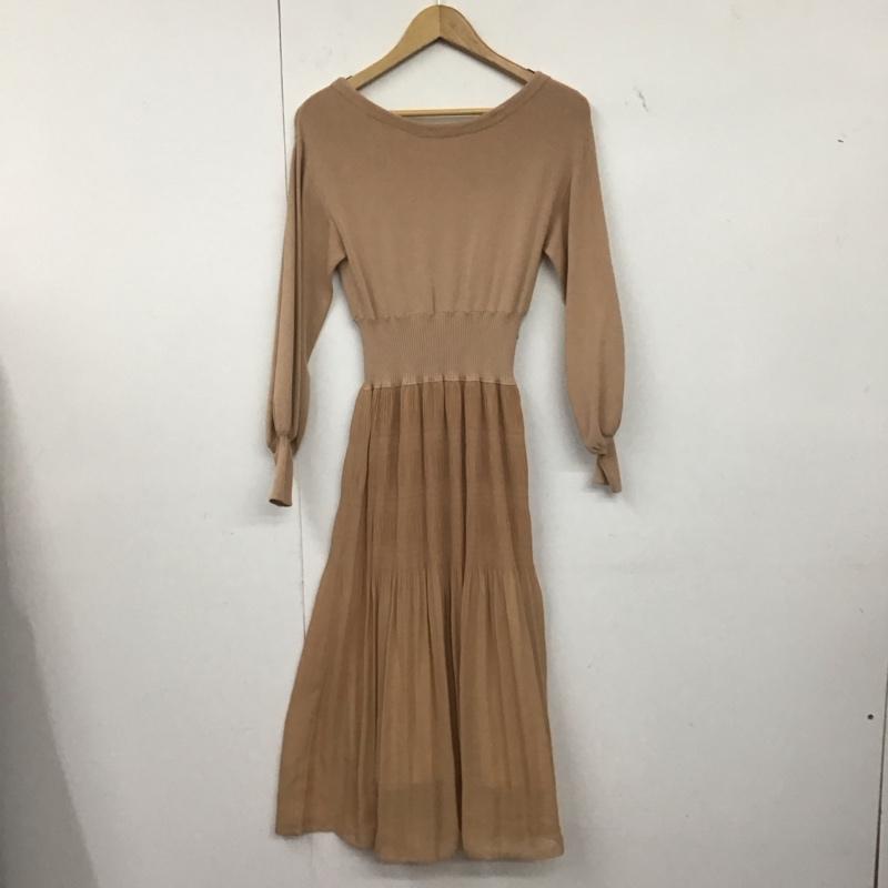 ラグナムーン LAGUNAMOON ワンピース ロングスカート 長袖ロングワンピース フレアスカート S 無地 ベージュ / ベージュ /  レディース USED 古着 中古 10149059