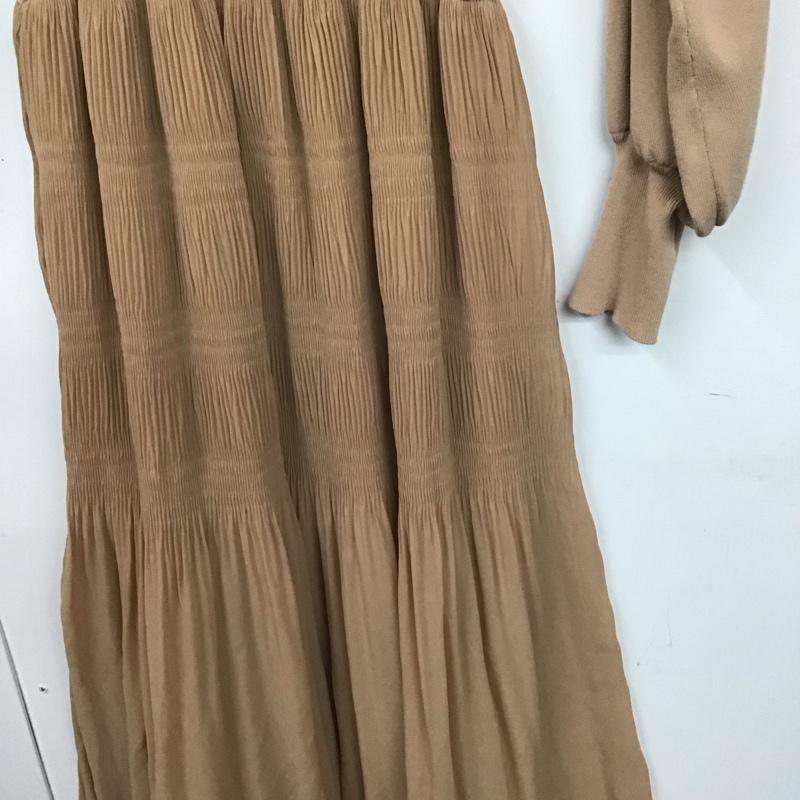 ラグナムーン LAGUNAMOON ワンピース ロングスカート 長袖ロングワンピース フレアスカート S 無地 ベージュ / ベージュ /  レディース USED 古着 中古 10149059