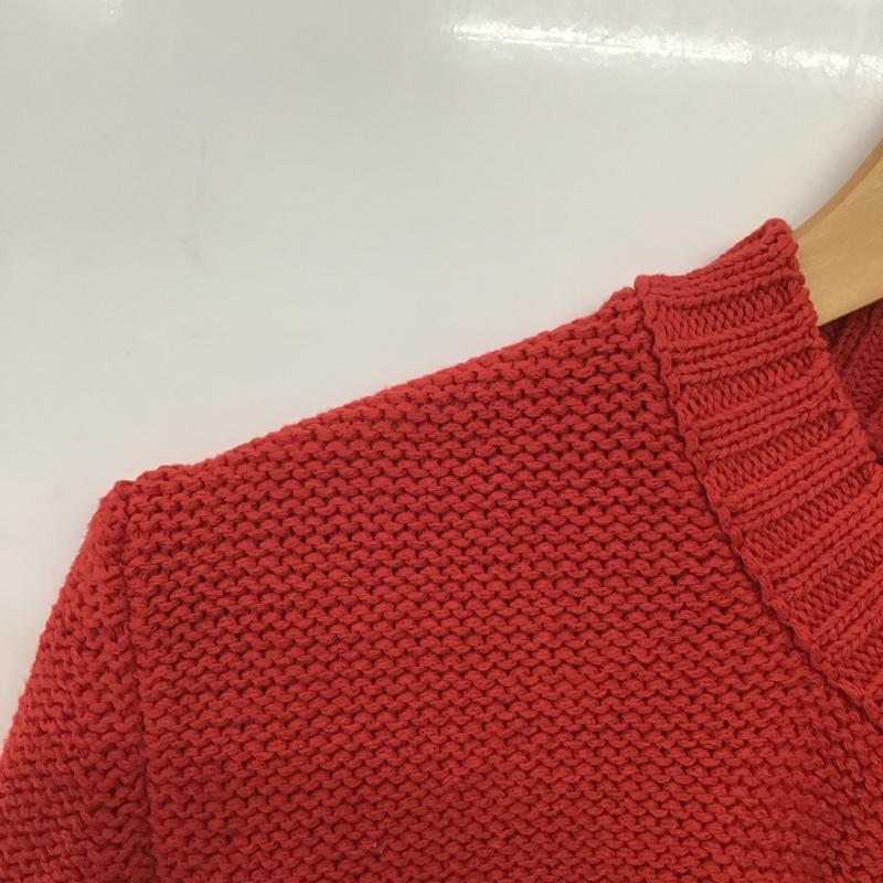 ザラ ZARA カーディガン 長袖 6427/011/600 クルーネック カーディガン M 無地 赤 / レッド /  レディース USED 古着 中古 10149063