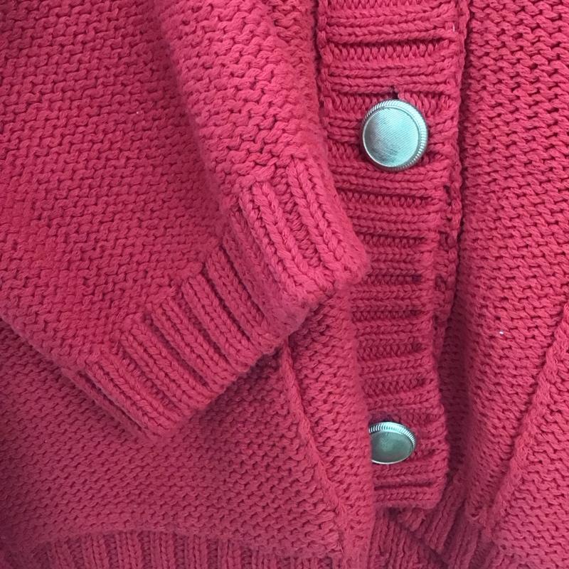 ザラ ZARA カーディガン 長袖 6427/011/600 クルーネック カーディガン M 無地 赤 / レッド /  レディース USED 古着 中古 10149063