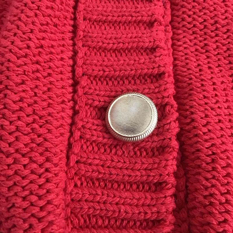 ザラ ZARA カーディガン 長袖 6427/011/600 クルーネック カーディガン M 無地 赤 / レッド /  レディース USED 古着 中古 10149063