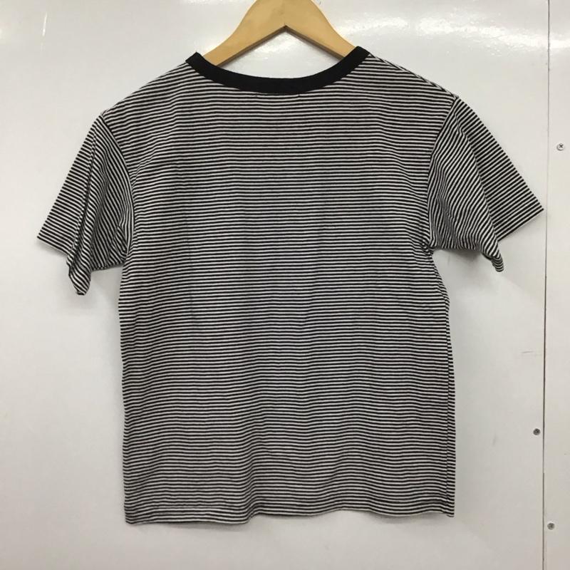 エヘカソポ ehka sopo Tシャツ 半袖 半袖カットソー プリントTシャツ クルーネックカットソー ボーダー柄 白 / ホワイト / X 黒 / ブラック /  レディース USED 古着 中古 10149073