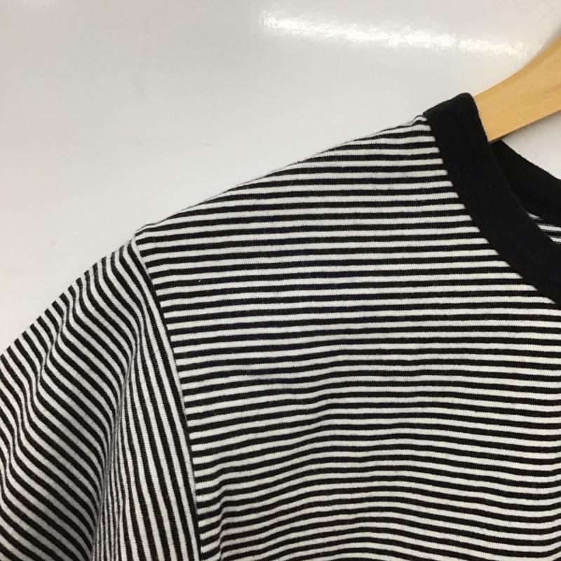 エヘカソポ ehka sopo Tシャツ 半袖 半袖カットソー プリントTシャツ クルーネックカットソー ボーダー柄 白 / ホワイト / X 黒 / ブラック /  レディース USED 古着 中古 10149073