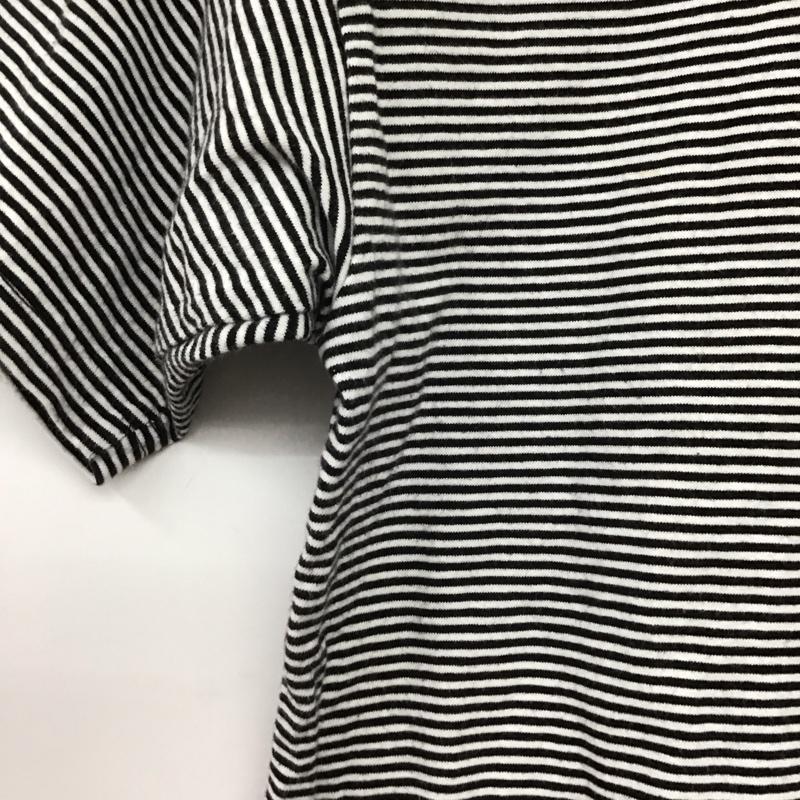 エヘカソポ ehka sopo Tシャツ 半袖 半袖カットソー プリントTシャツ クルーネックカットソー ボーダー柄 白 / ホワイト / X 黒 / ブラック /  レディース USED 古着 中古 10149073