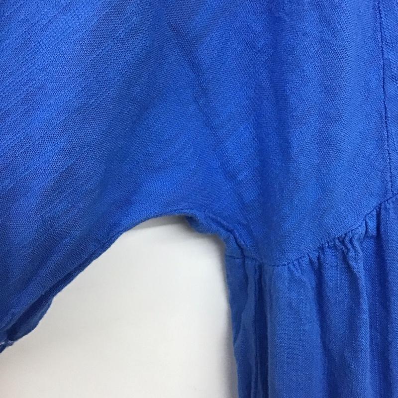 ザラ ZARA ワンピース ロングスカート 半袖ロングワンピース フレアスカート Vネック S 刺繍 青 / ブルー /  レディース USED 古着 中古 10149087