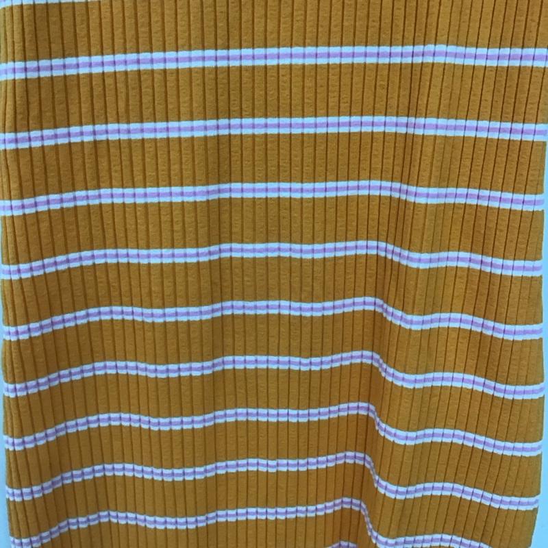 ザラ ZARA ワンピース ロングスカート ロングニットワンピース ノースリーブロングワンピース S ボーダー柄 橙 / オレンジ /  レディース USED 古着 中古 10149088