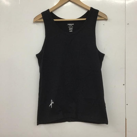 デンハム DENHAM タンクトップ タンクトップ タンクトップ ノースリーブカットソー クルーネック L プリント 黒 / ブラック /  メンズ USED 古着 中古 10149123