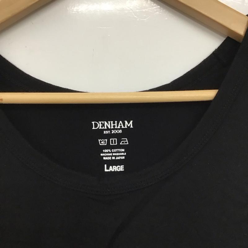 デンハム DENHAM タンクトップ タンクトップ タンクトップ ノースリーブカットソー クルーネック L プリント 黒 / ブラック /  メンズ USED 古着 中古 10149123