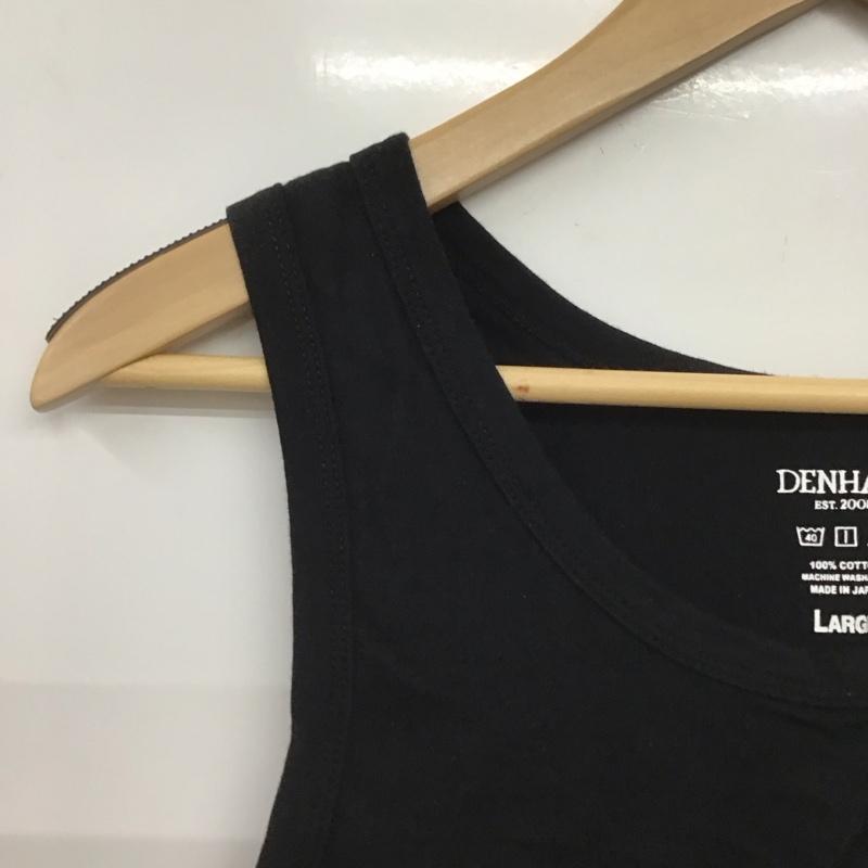 デンハム DENHAM タンクトップ タンクトップ タンクトップ ノースリーブカットソー クルーネック L プリント 黒 / ブラック /  メンズ USED 古着 中古 10149123