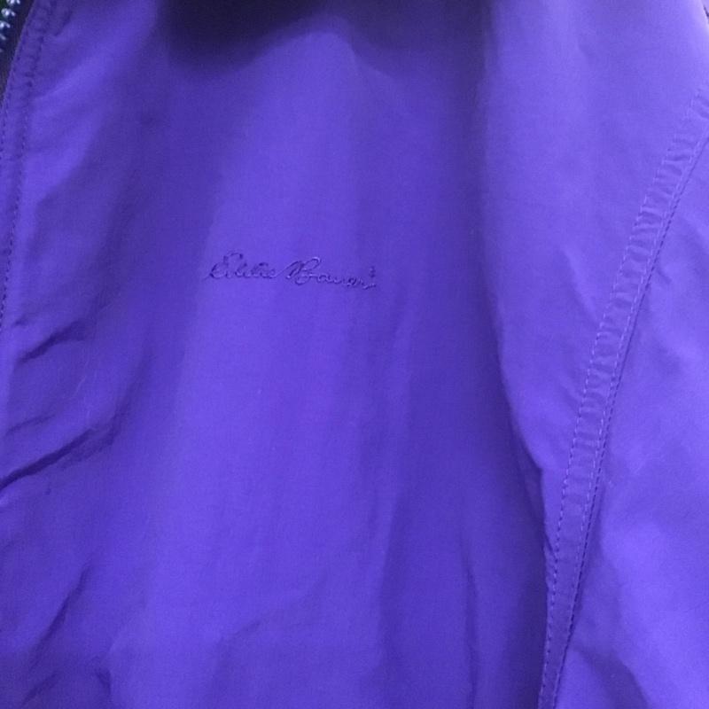 エディーバウアー Eddie Bauer ジャケット、上着 ジャンパー、ブルゾン ジップアップジャケット ナイロンジャケット アウター 80s 黒タグ XL ロゴ、文字 紫 / パープル /  レディース USED 古着 中古 10149132