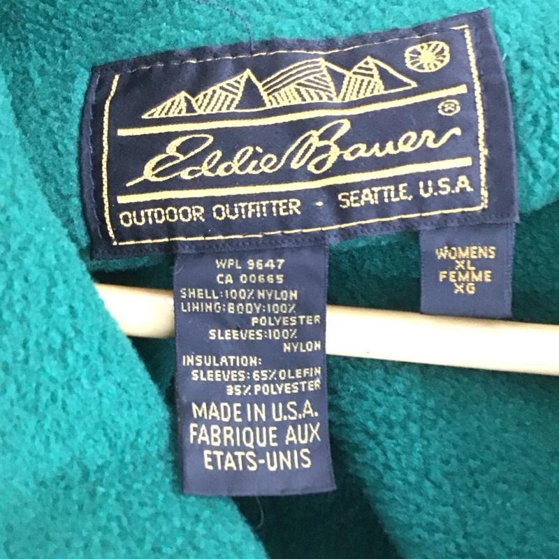 エディーバウアー Eddie Bauer ジャケット、上着 ジャンパー、ブルゾン ジップアップジャケット ナイロンジャケット アウター 80s 黒タグ XL ロゴ、文字 紫 / パープル /  レディース USED 古着 中古 10149132
