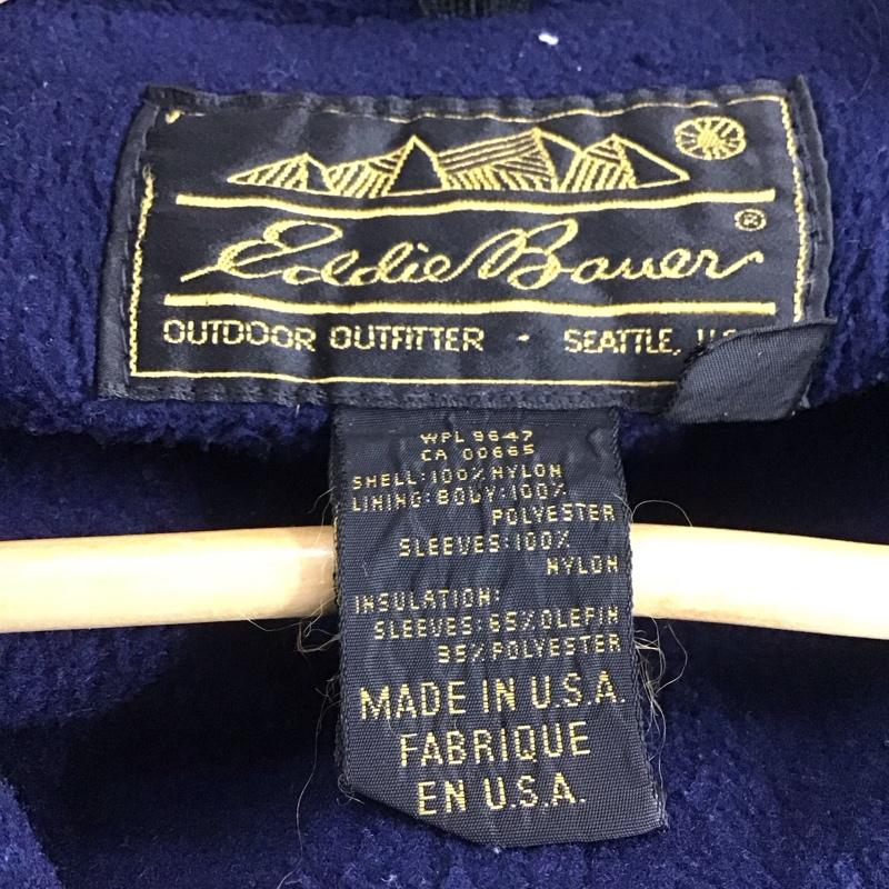 エディーバウアー Eddie Bauer ジャケット、上着 ジャンパー、ブルゾン ジップアップジャケット ナイロンジャケット アウター 80s 黒タグ XL ロゴ、文字 青 / ブルー /  レディース USED 古着 中古 10149133