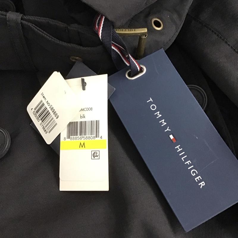 トミーヒルフィガー TOMMY HILFIGER ジャケット、上着 ジャンパー、ブルゾン 長袖ロングジャケット アウタートレンチコート M 無地 黒 / ブラック /  メンズ USED 古着 中古 10149159