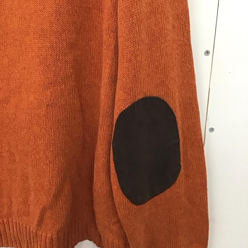 チャップス CHAPS ニット、セーター 長袖 長袖ニットカットソー スタンドネック セーター エルボーパッチ XXL ロゴ、文字 橙 / オレンジ /  メンズ USED 古着 中古 10149162