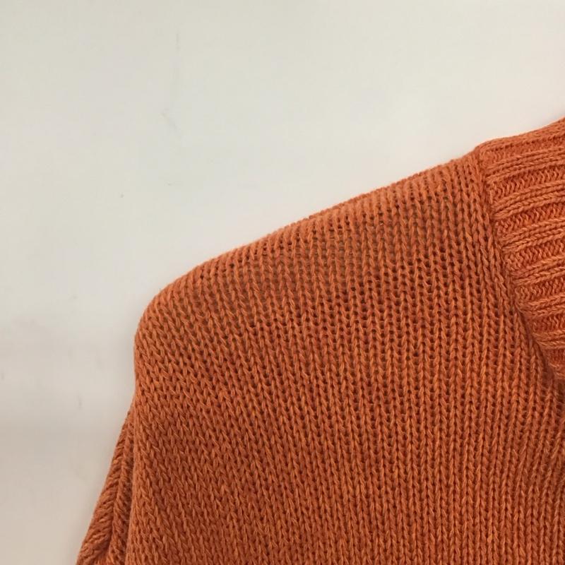 チャップス CHAPS ニット、セーター 長袖 長袖ニットカットソー スタンドネック セーター エルボーパッチ XXL ロゴ、文字 橙 / オレンジ /  メンズ USED 古着 中古 10149162