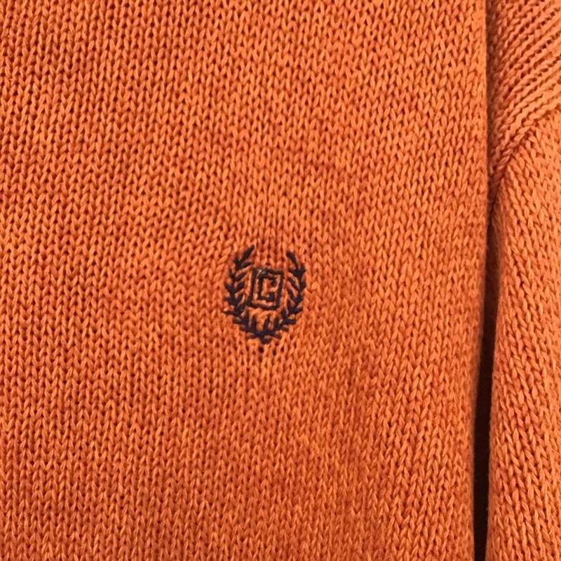 チャップス CHAPS ニット、セーター 長袖 長袖ニットカットソー スタンドネック セーター エルボーパッチ XXL ロゴ、文字 橙 / オレンジ /  メンズ USED 古着 中古 10149162