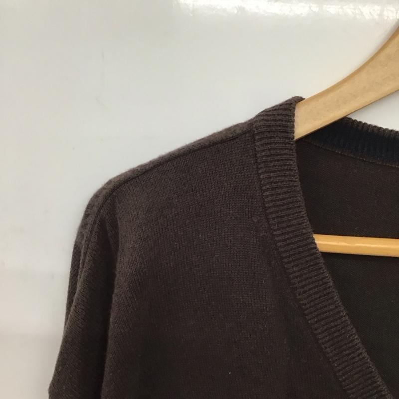 ノーティカ NAUTICA ニット、セーター 長袖 長袖ニットカットソー Vネック セーター XXL 無地 茶 / ブラウン /  メンズ USED 古着 中古 10149168