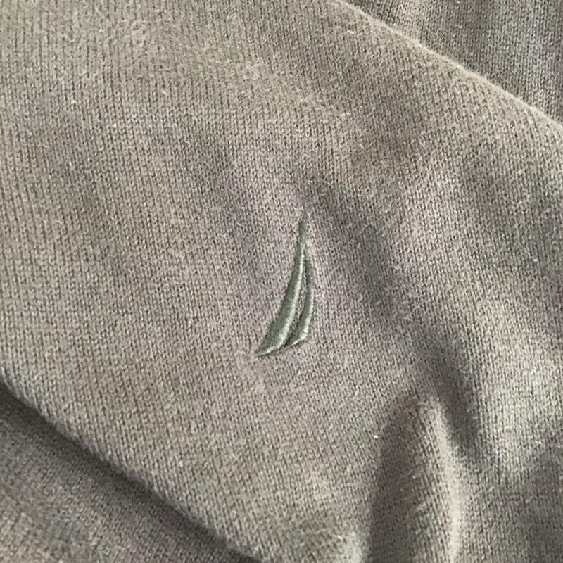 ノーティカ NAUTICA ニット、セーター 長袖 長袖ニットカットソー Vネック セーター XXL 無地 茶 / ブラウン /  メンズ USED 古着 中古 10149168