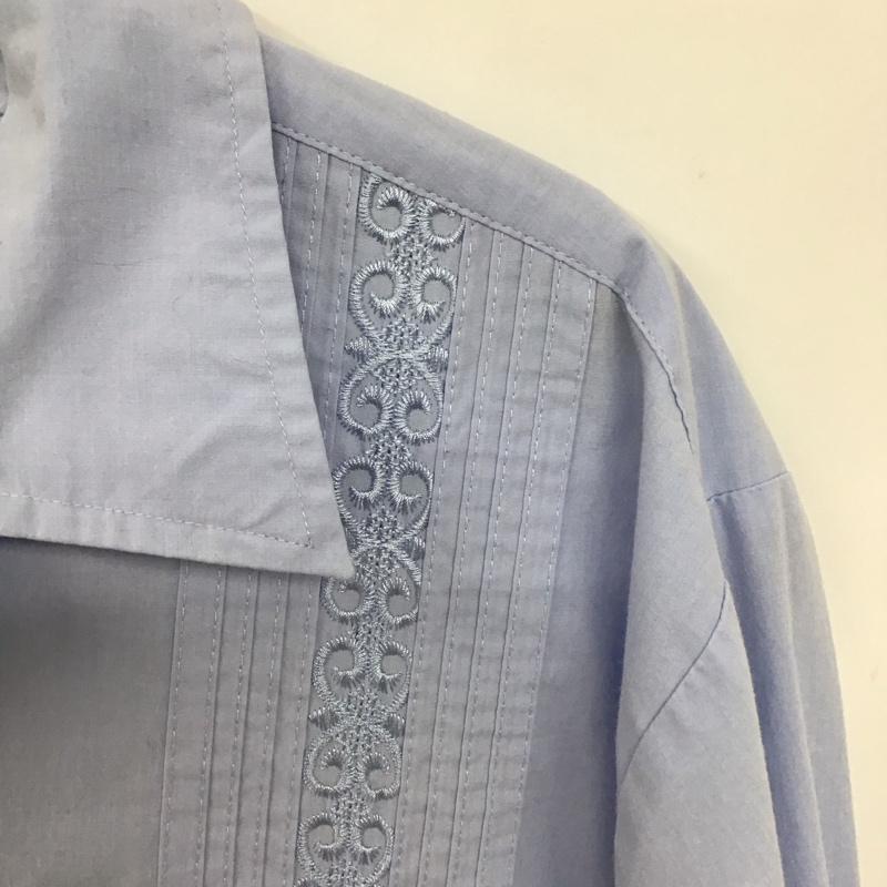 古着 USED シャツ、ブラウス 長袖 長袖シャツ 刺繡シャツ カラーシャツ キューバシャツ 刺繍 水色 / ライトブルー /  メンズ USED 古着 中古 10149169