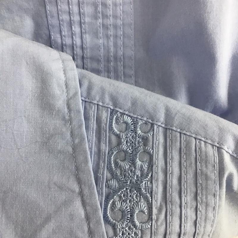 古着 USED シャツ、ブラウス 長袖 長袖シャツ 刺繡シャツ カラーシャツ キューバシャツ 刺繍 水色 / ライトブルー /  メンズ USED 古着 中古 10149169