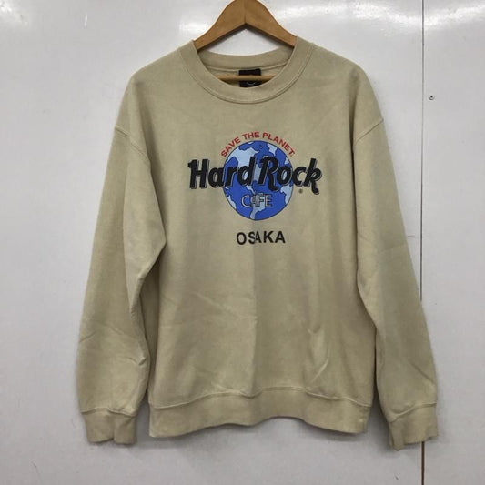 ハードロックカフェ HARD ROCK CAFE トレーナー 長袖 長袖トレーナー スウェット クルーネック プルオーバー M プリント ベージュ / ベージュ /  メンズ USED 古着 中古 10149174