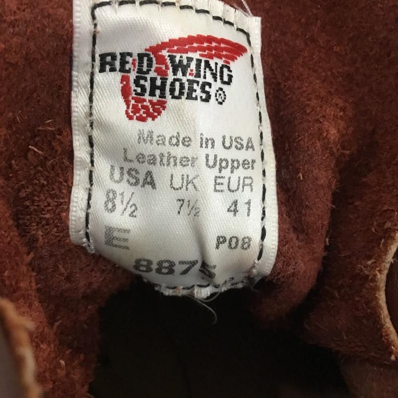 レッドウィング RED WING ブーツ ショートブーツ 8875 6インチ クラシックモック USA8.5E US：8.5 無地 茶 / ブラウン /  メンズ USED 古着 中古 10149229