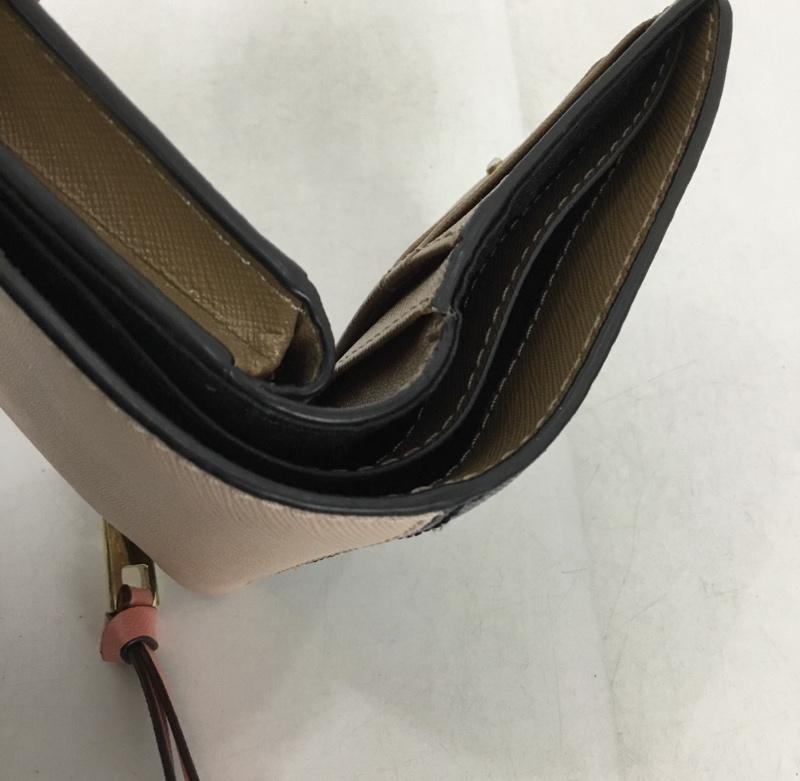 マークジェイコブス MARCJACOBS 財布 二つ折り M0013360 980 L字ファスナー ワンポイント 黒 / ブラック / X 桃 / ピンク /  レディース USED 古着 中古 10149237