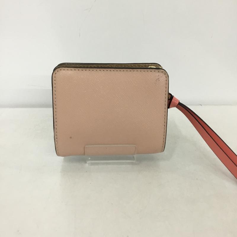 マークジェイコブス MARCJACOBS 財布 二つ折り M0013360 980 L字ファスナー ワンポイント 黒 / ブラック / X 桃 / ピンク /  レディース USED 古着 中古 10149237