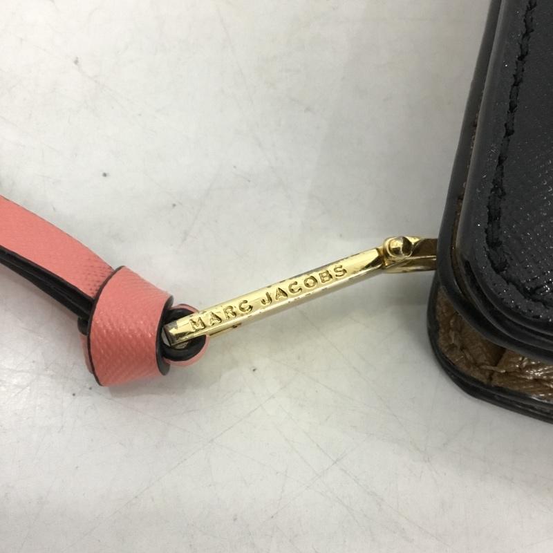 マークジェイコブス MARCJACOBS 財布 二つ折り M0013360 980 L字ファスナー ワンポイント 黒 / ブラック / X 桃 / ピンク /  レディース USED 古着 中古 10149237