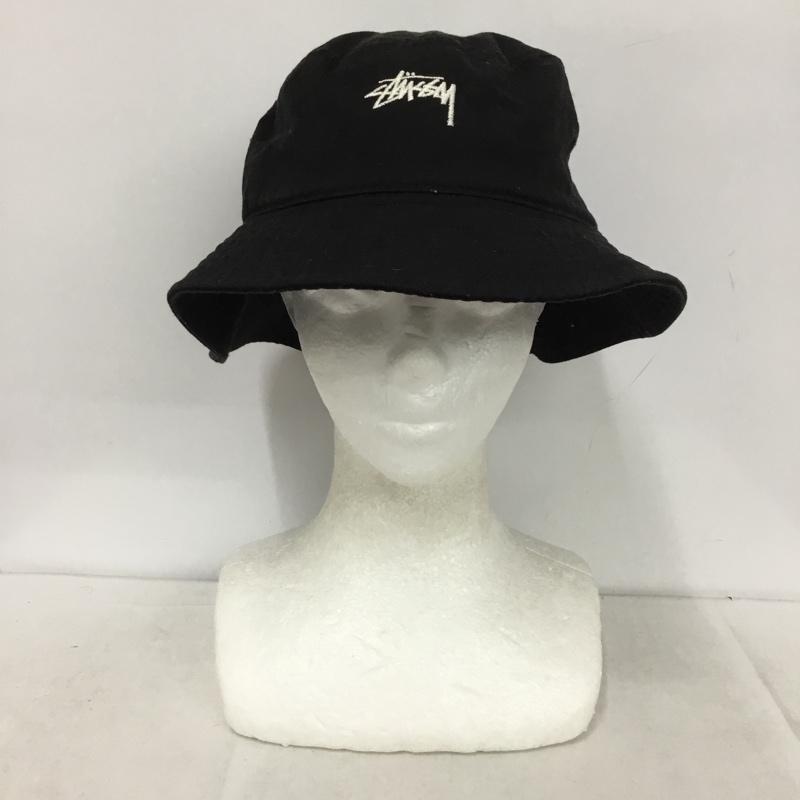ステューシー STUSSY 帽子 ハット バケハ バケットハット ロゴ、文字 黒 / ブラック /  メンズ USED 古着 中古 10149257