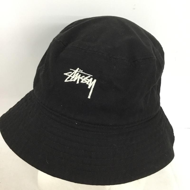 ステューシー STUSSY 帽子 ハット バケハ バケットハット ロゴ、文字 黒 / ブラック /  メンズ USED 古着 中古 10149257
