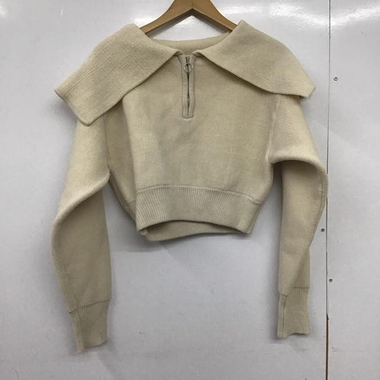 ダズリン dazzlin ニット、セーター 長袖 022352600801-01 オーバーカラーZIPニットトップス ハーフジップ タグ付き FREE 無地 アイボリー / アイボリー /  レディース USED 古着 中古 10149267