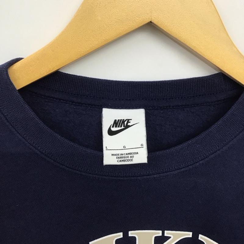 ナイキ NIKE トレーナー 長袖 FD0885-410 スウェット 裏起毛 L ロゴ、文字 紺 / ネイビー /  レディース USED 古着 中古 10149268