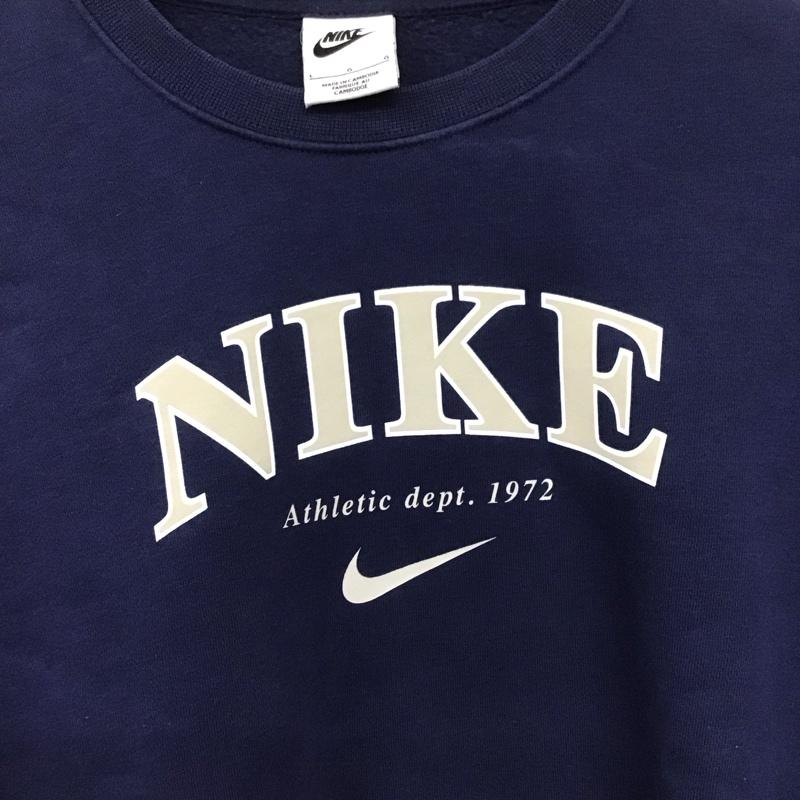 ナイキ NIKE トレーナー 長袖 FD0885-410 スウェット 裏起毛 L ロゴ、文字 紺 / ネイビー /  レディース USED 古着 中古 10149268