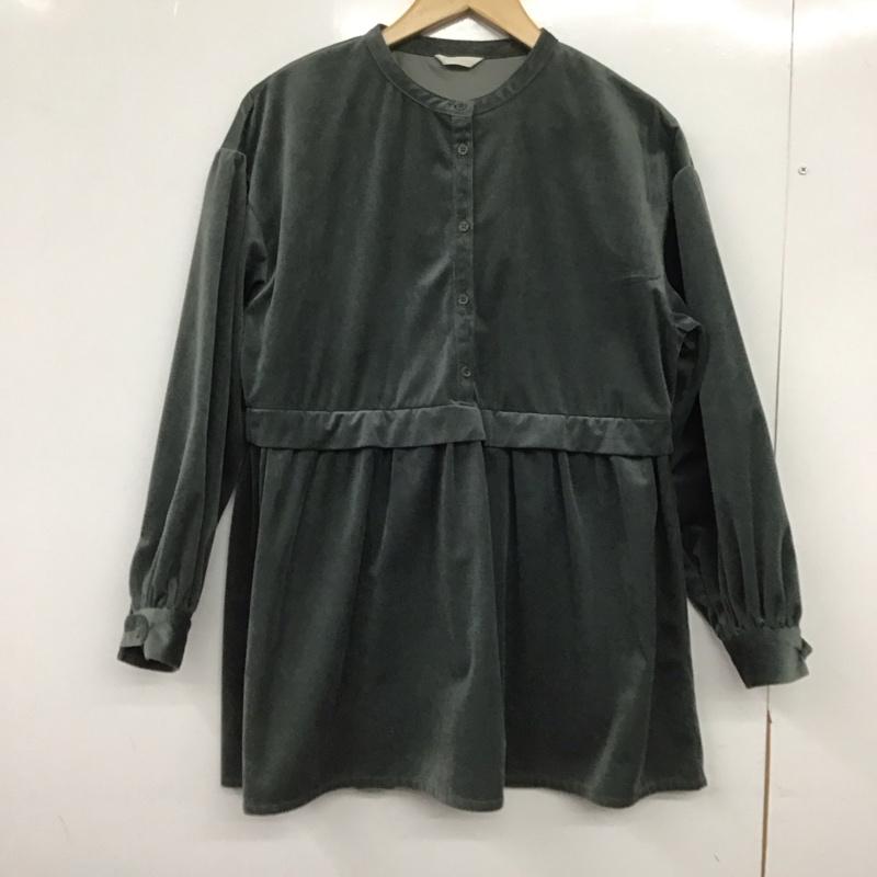 エヘカソポ ehka sopo シャツ、ブラウス 長袖 1709669 プルオーバー バンドカラー FREE 無地 緑 / グリーン /  レディース USED 古着 中古 10149275