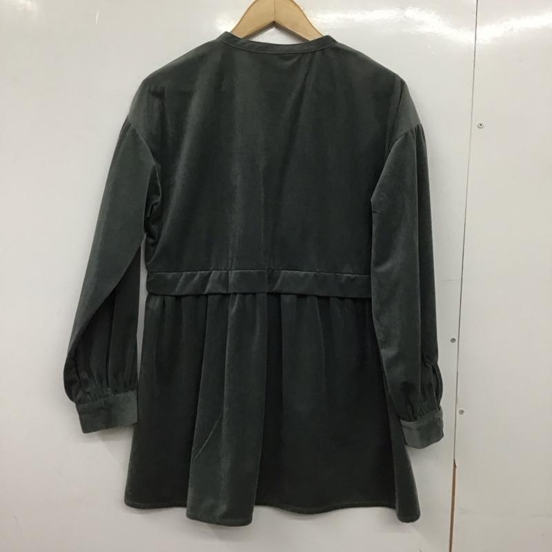 エヘカソポ ehka sopo シャツ、ブラウス 長袖 1709669 プルオーバー バンドカラー FREE 無地 緑 / グリーン /  レディース USED 古着 中古 10149275