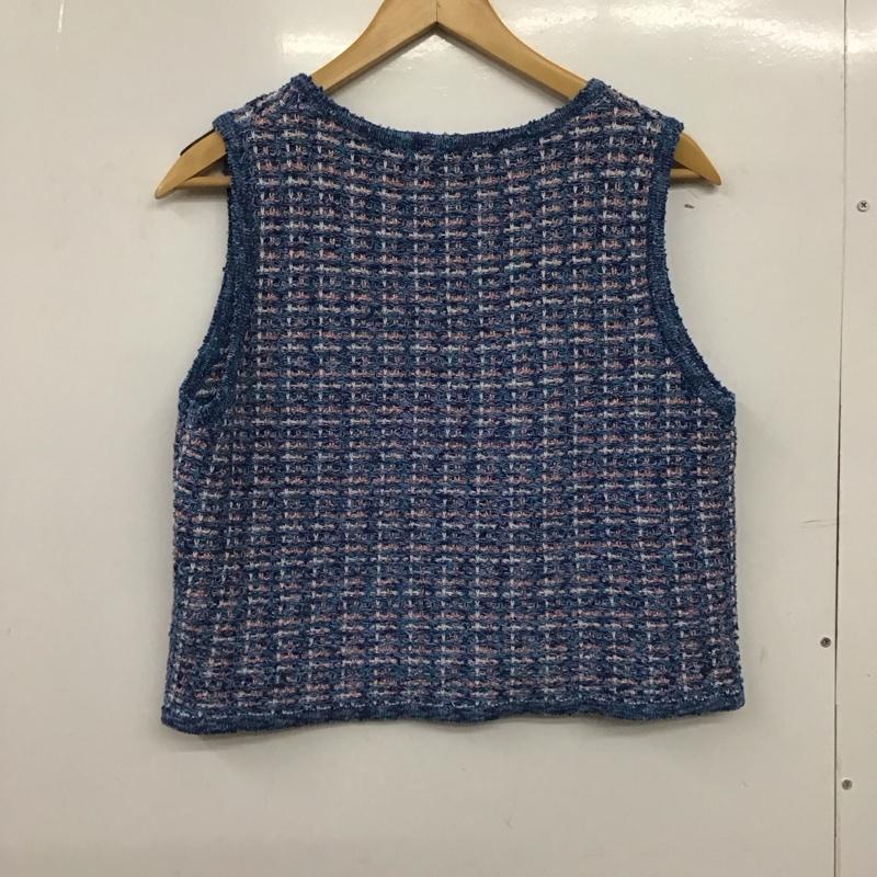 ザラ ZARA ベスト ベスト プルオーバー M 無地 青 / ブルー /  レディース USED 古着 中古 10149277