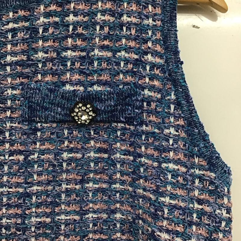 ザラ ZARA ベスト ベスト プルオーバー M 無地 青 / ブルー /  レディース USED 古着 中古 10149277
