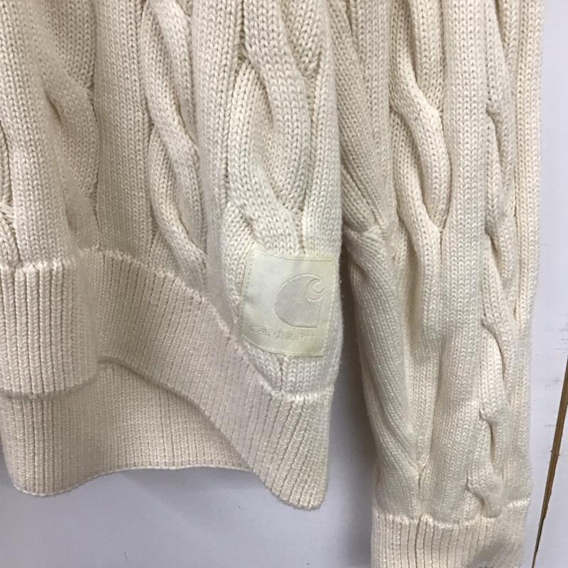 カーハート Carhartt ニット、セーター 長袖 長袖ニットカットソー クルーネック セーター M 総柄 アイボリー / アイボリー /  メンズ USED 古着 中古 10149281