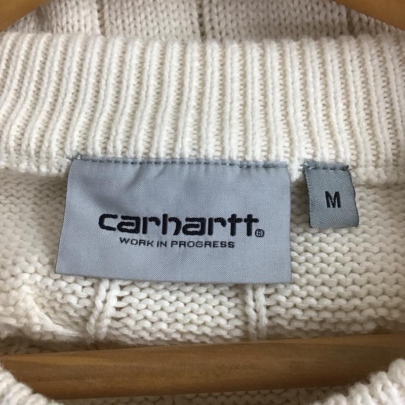 カーハート Carhartt ニット、セーター 長袖 長袖ニットカットソー クルーネック セーター M 総柄 アイボリー / アイボリー /  メンズ USED 古着 中古 10149281